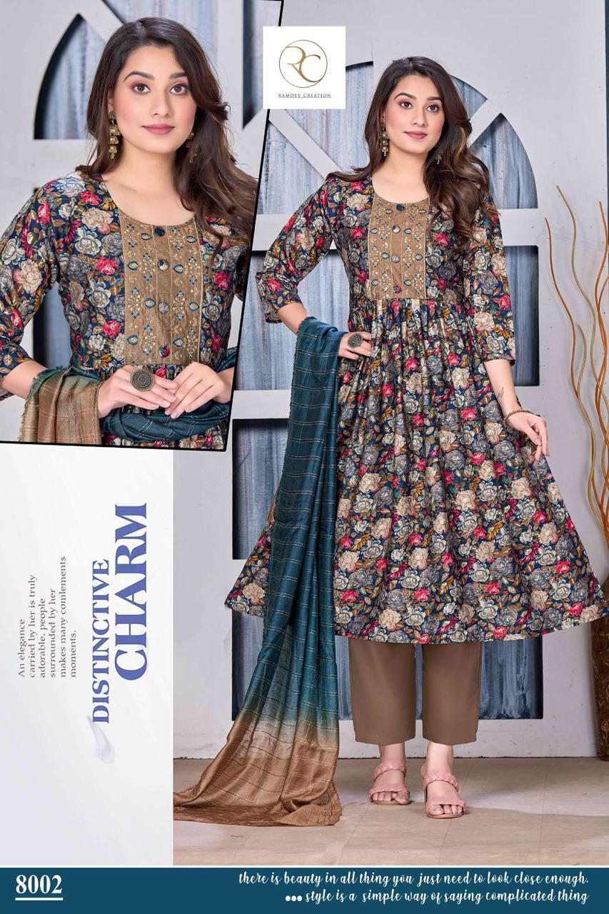 Rc Videshi Printed Modal Kurti With Bottom Dupatta Catalog

